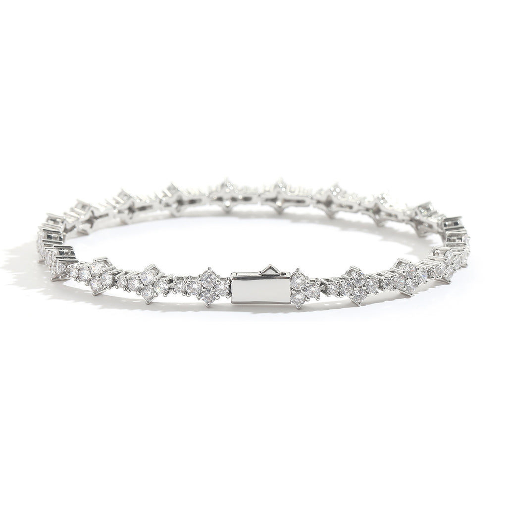 Mens Hip Hop Zircon Tennis Chain Bracelet