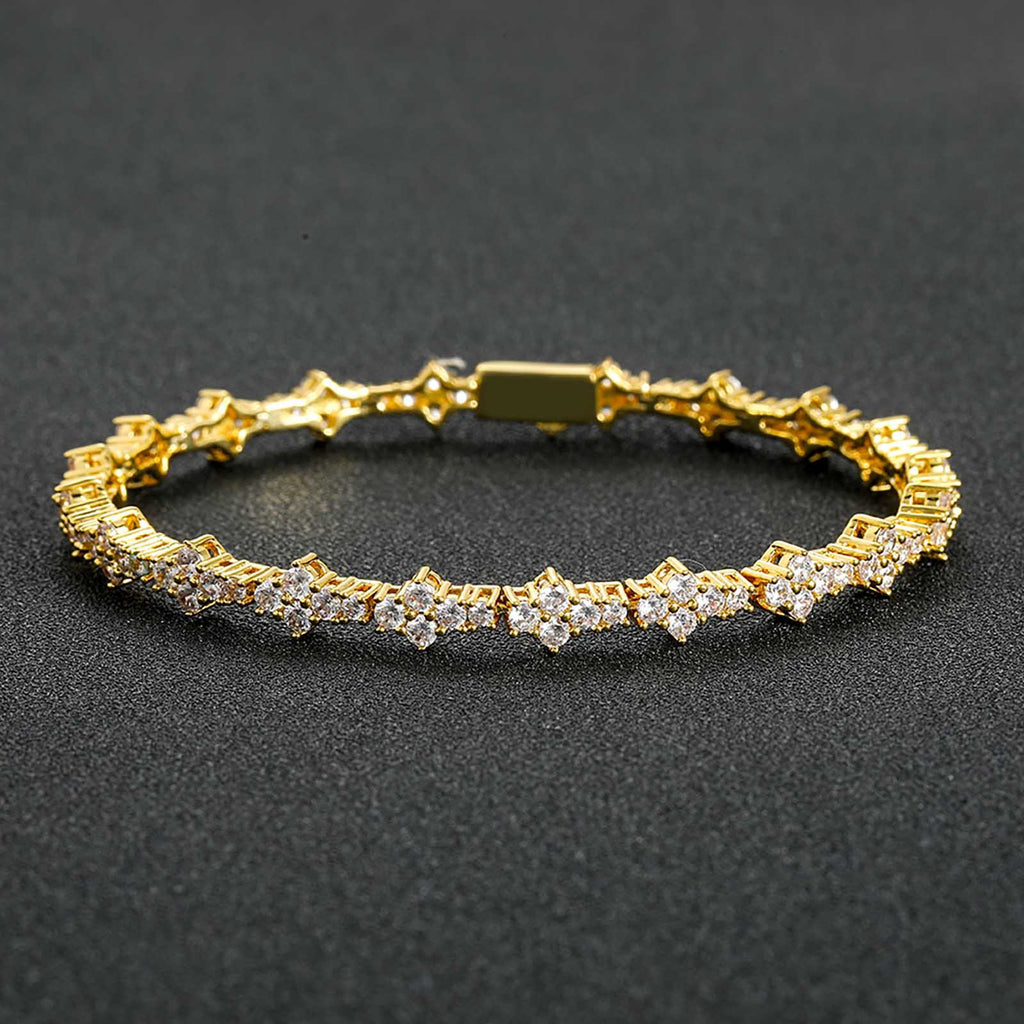Mens Hip Hop Zircon Tennis Chain Bracelet