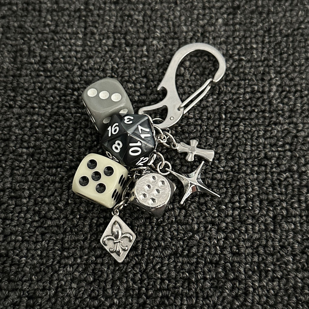 Original Dice String Keychain Pendant