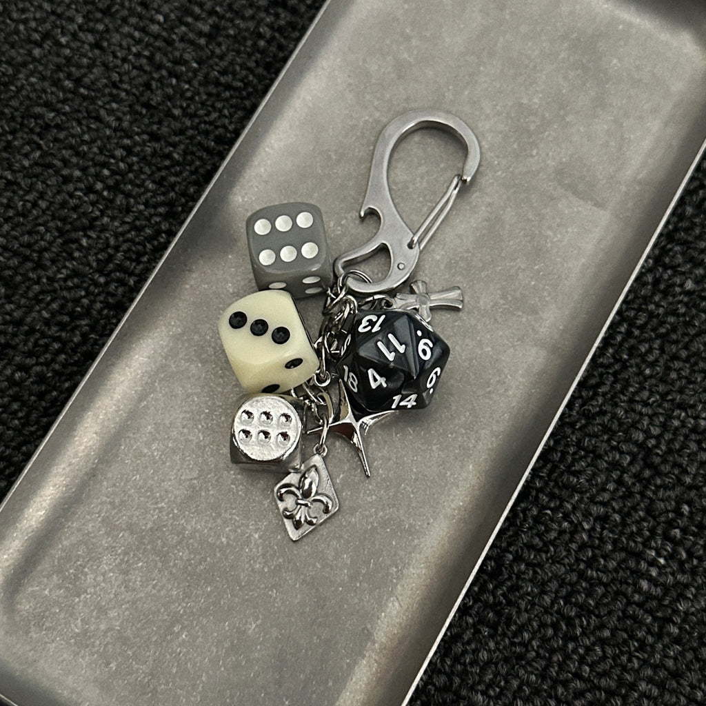 Original Dice String Keychain Pendant